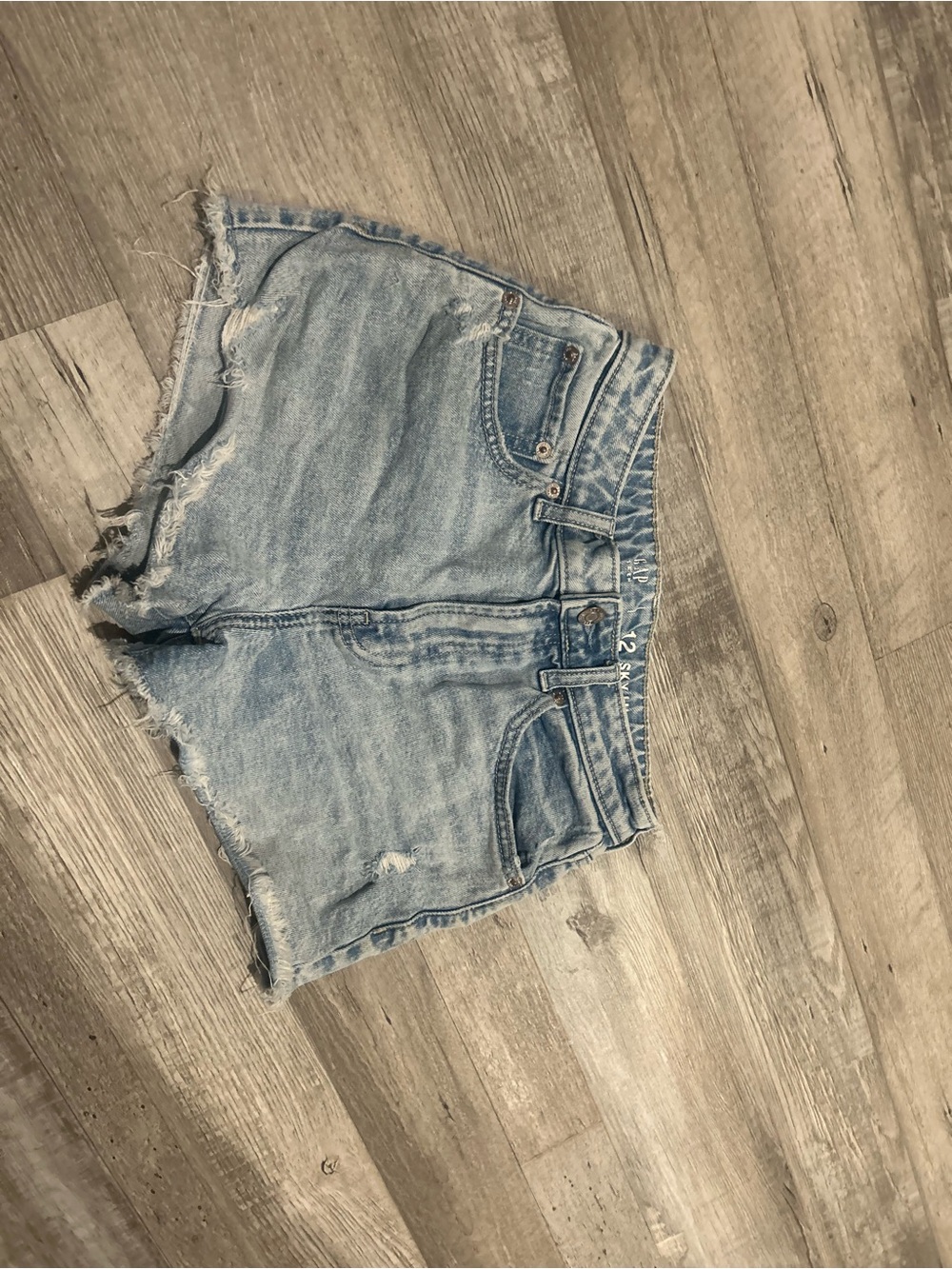 GAP Light Blue Distressed Denim Shorts